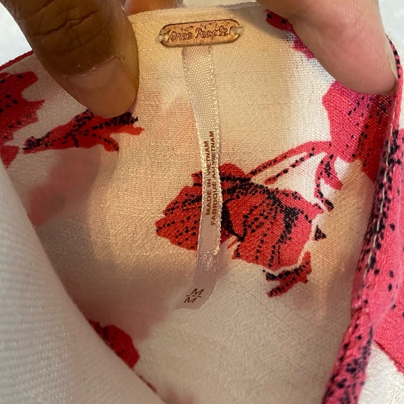 Free People French Quarter Print Cream Combo Wrap Floral Mini Dress Medium - Picture 8 of 11